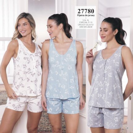 Lencatex 27780E Pijama jersey estampado. Talles 5 y 6