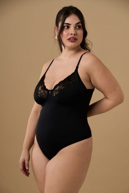 Body de Microfibra Reforzada con Aro y Puntilla Art. 1473