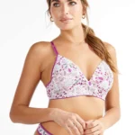 YAMIEL 1456 Conjunto Triángulo Soft de Microfibra y Colaless Estampada (Especial)