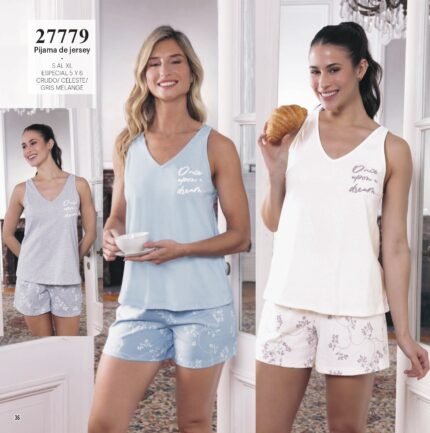 Lencatex 27779E Pijama jersey estampado. Talles 5 y 6