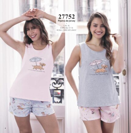 Lencatex 27752E Pijama jersey estampado. Talles 5 y 6