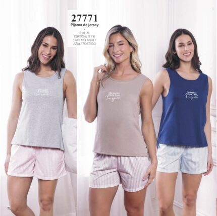 Lencatex 27771E Pijama jersey estampado. Talles 5 y 6