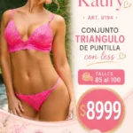 Kaury Art. 8194 Conjunto triangulo de puntilla con less. Talles 85 al 100
