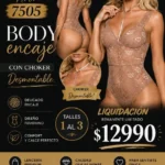 Sigry Art. 7505 Body encaje Con Choker Desmontable. Talles 1 al 3 