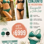 Kaury Art. 8202 Conjunto de microfibra. Corpiño triangulito y cola less. Talles 85-90-95-100 