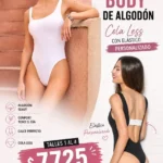 Kaury Art. 8188 Body de Algodón Cola Less con Elástico Personalizado. Talles 1 al 4 