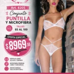 Kaury Art. 8205 Conjunto de puntilla y microfibra. Talles 85 al 100